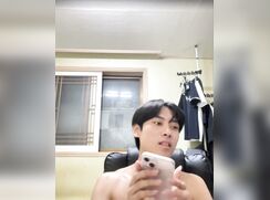 korean boy shows off his cock