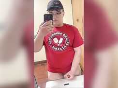 Chubby Pizza Worker take a Wank Break - AI Enhanced