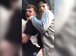 cutes britt guys get honrnie at train travel