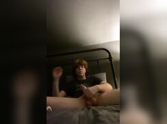 ginger in bed stroking