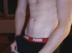 German guy Andi has a flawless body and nice Puma pants