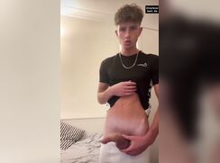 a boy ejaculates prematurely in his bathroom