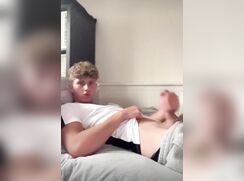 He jerks off in his bed