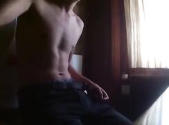 Twink in boxers wanks