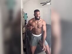 Marshall strokes his monster