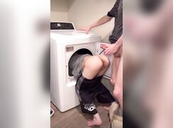 Silas Brooks fucks on the washing machine
