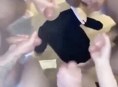 Guys circle jerk on a T-shirt