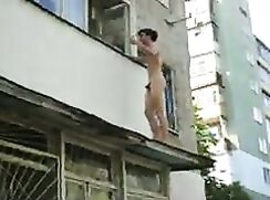 escape naked from the window