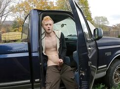 Country boy jerking off in his F150