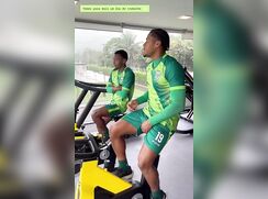 footy training, shorts rubbing on my cock getting me hard