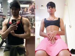 A handsome Indian man showing a contrasting side of himself in private.