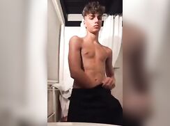 cute fit curly guy bathroom bate