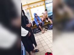 Football team in locker room 2