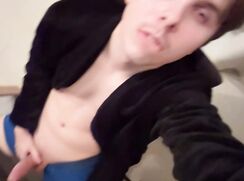 Drunk faggot exposing face