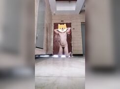 I played the role of a naked puppy at the doorstep of a certain household