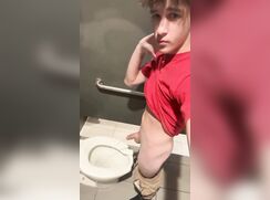 Pissing blond  twink