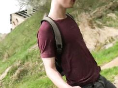 Hot Hunk Jerking his Big Dick (23cm) in Public