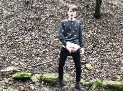 Horny BOY Stroking his Big Dick Outdoor in SNOWY WEATHER / Cute Boy /school by Rush L