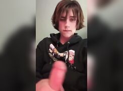 Cute Emo Tristan Knocks One Out