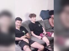 3 straight lads paid to wank on cam