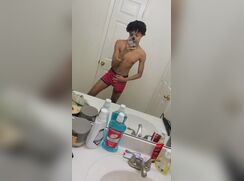 Big dick black dude in bathroom