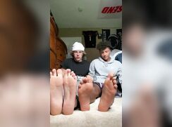 Yummy black and white dude feet