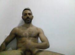 Hairy Daddy Sprays Sperm All Over