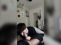 white college twink sucking straight friends dick
