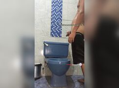 peeing & tasting his cum