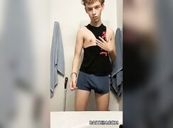 Skinny dude is very horny