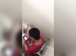 spying on a chinese boy stroking