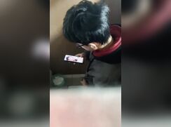 another nerdy chinese boy voyeur
