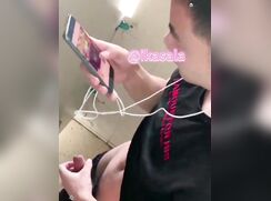 chinese man with a big cock explodes cum