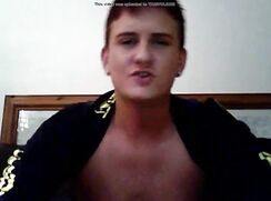 Real straight lad smokes and wanks online