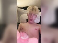 CharlieTwink plays with his cock after cumming