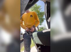 Big floppy cock car piss