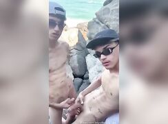 Horny sex down by the rocks