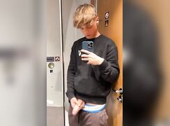 Hot jerk off and cum at train