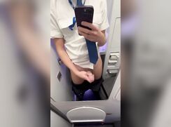 Cheeky Wank In The Aircraft Toilets