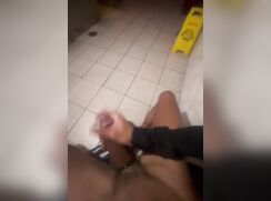 Night time subway restroom