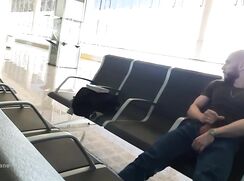 Risky: jerk off in a waiting room