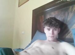 Blond boy wank and cums