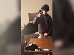 FAT cock busts a nut on a desk