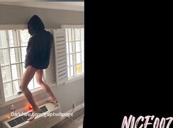 YN BEATING DICK IN WINDOW