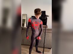 cute jayden taylor new spiderman costume