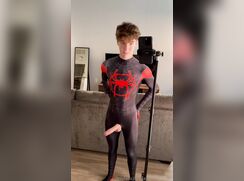 cute jayden taylor new spiderman costume