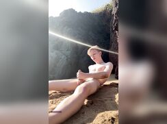 Pretty Little Blond Teen Boy Wanks on holiday