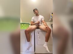 cute fit blonde lowndry jerks off day