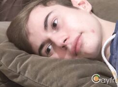 Very Skinny Boy Wanks n Cums on his Couch