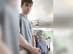 With his friend busy working on the car lol